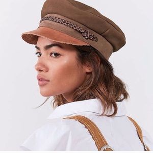 Free People x Brixton Kayla Leather lieutenant hat